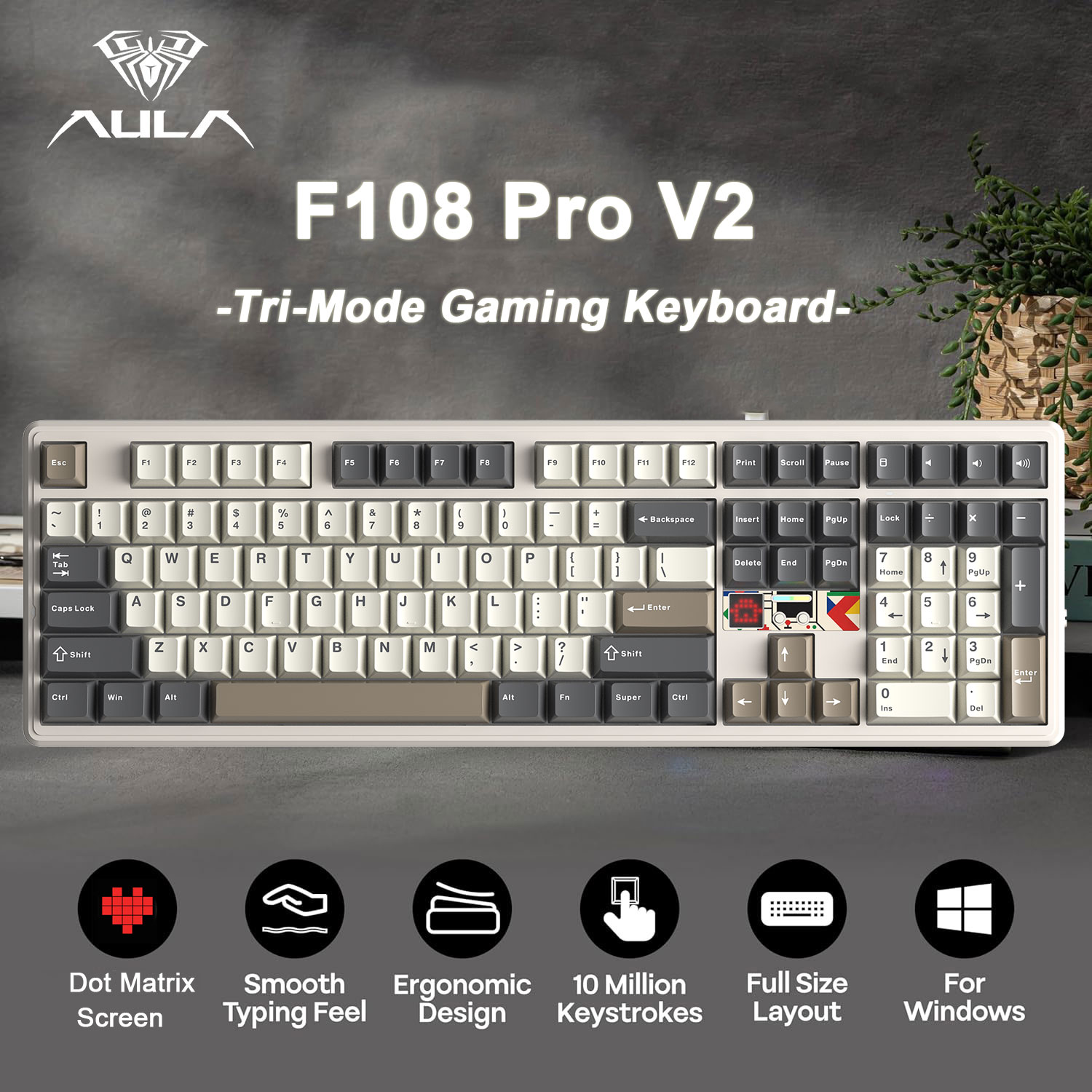 Pc Gaming Uk - AULA F108 Pro V2 %100 Düzen