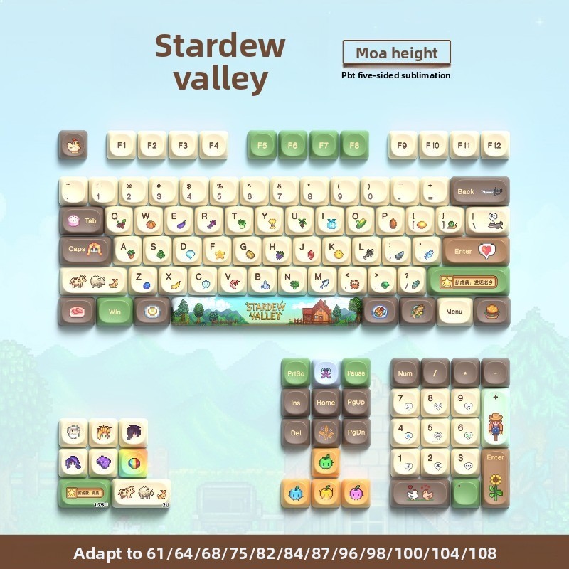 Custom Keycaps - 112 adet Stardew Valley özel tasarım
