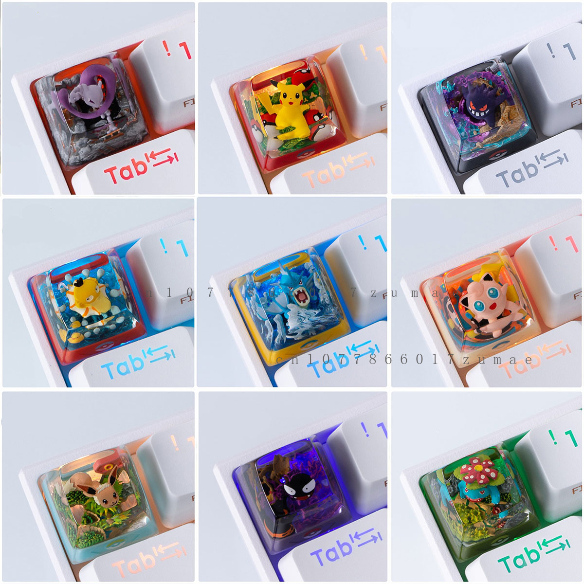 Custom Keycaps - Pokemon Anime Keycaps Gengar Pikachu Clefairy