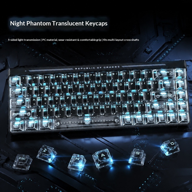 Pc Gaming Set - Şeffaf Arka Aydınlatmalı Tuş Başlıkları OEM