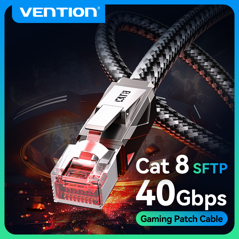 Pc Gaming Set - Vention Cat8 Ethernet Kablosu 40 Gbps