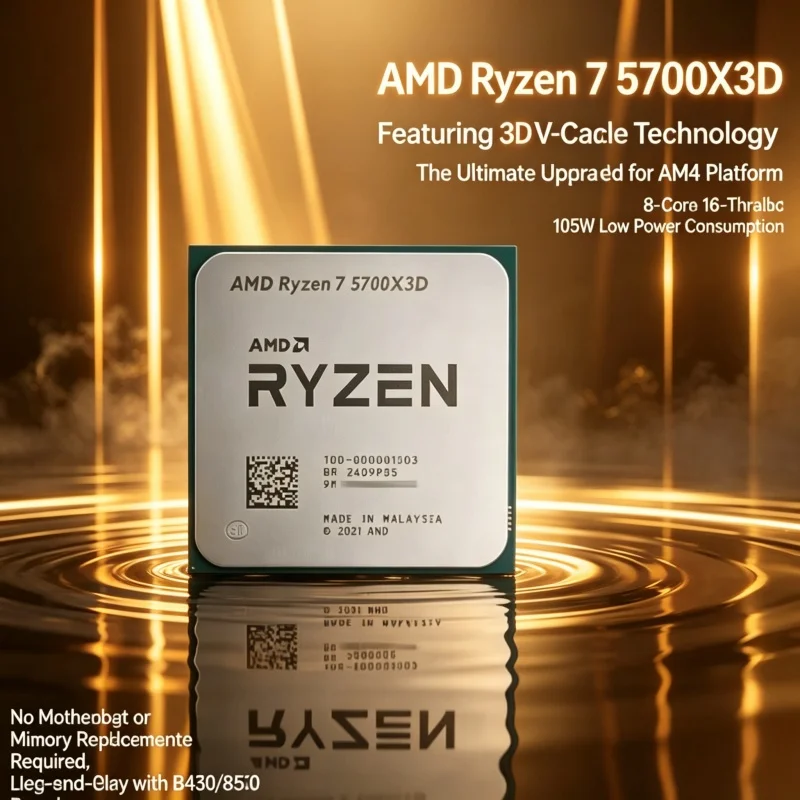 Pc Gaming Cpu - AMD Ryzen 7 5700X3D, 8 çekirdekli,