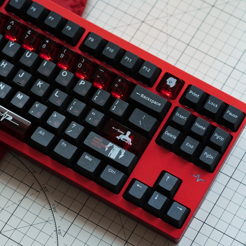 Pc Gaming Set - Sovyet Siyah Tema Klavye Tuşları Seti