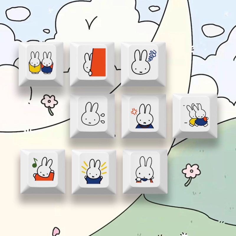Yeni Miffy tavşan karikatür se - Custom Keycaps incelemesi ve fiyatı