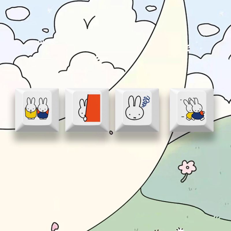 Yeni Miffy tavşan karikatür se - Custom Keycaps incelemesi ve fiyatı