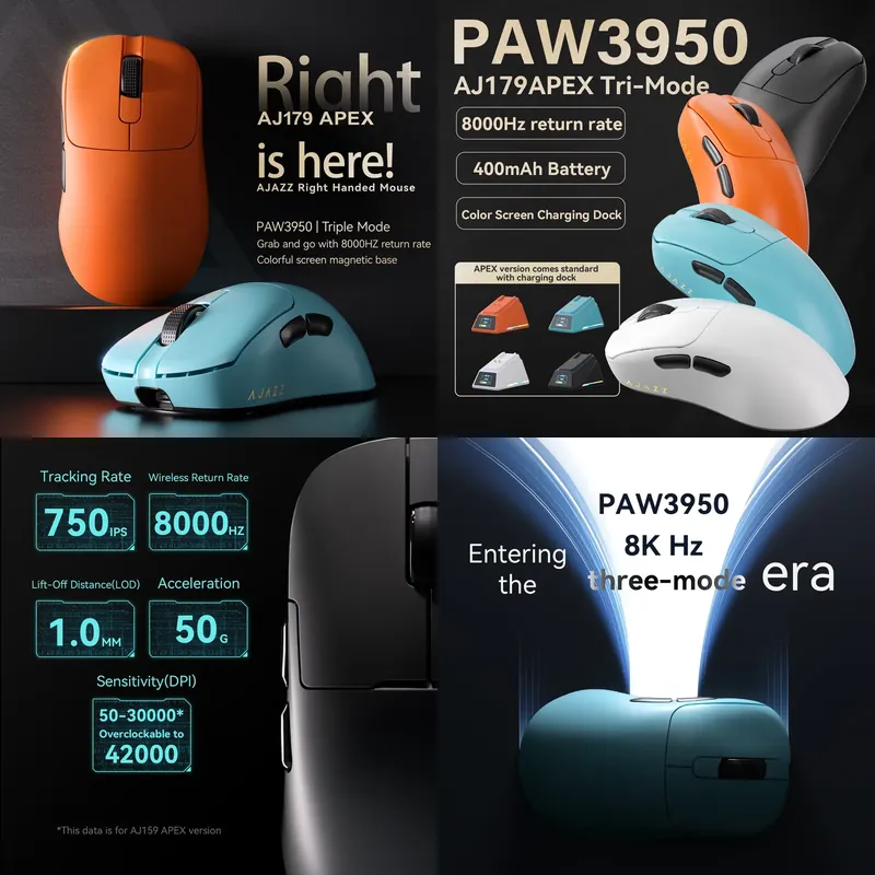 Ajazz AJ179 APEX PAW3950 Ergon - Wireless Gaming Mouse incelemesi ve fiyatı