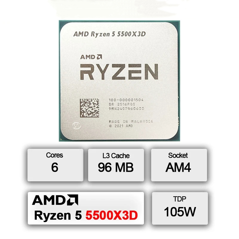 AMD Ryzen 5 5500X3D AM4 Oyun İ - Pc Gaming Cpu incelemesi ve fiyatı