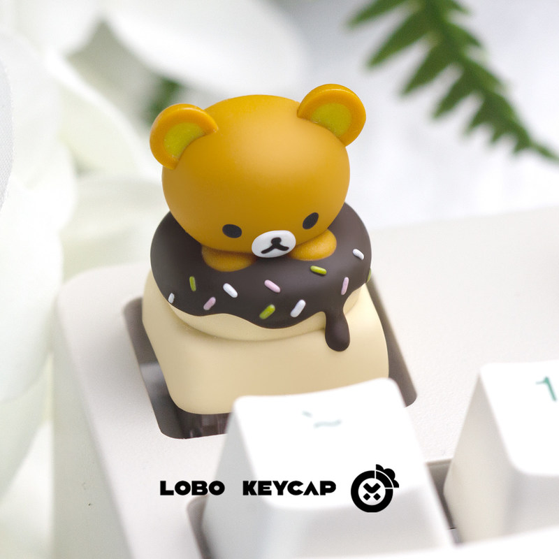 Sevimli Rilakkuma Reçine Donut - Custom Keycaps incelemesi ve fiyatı