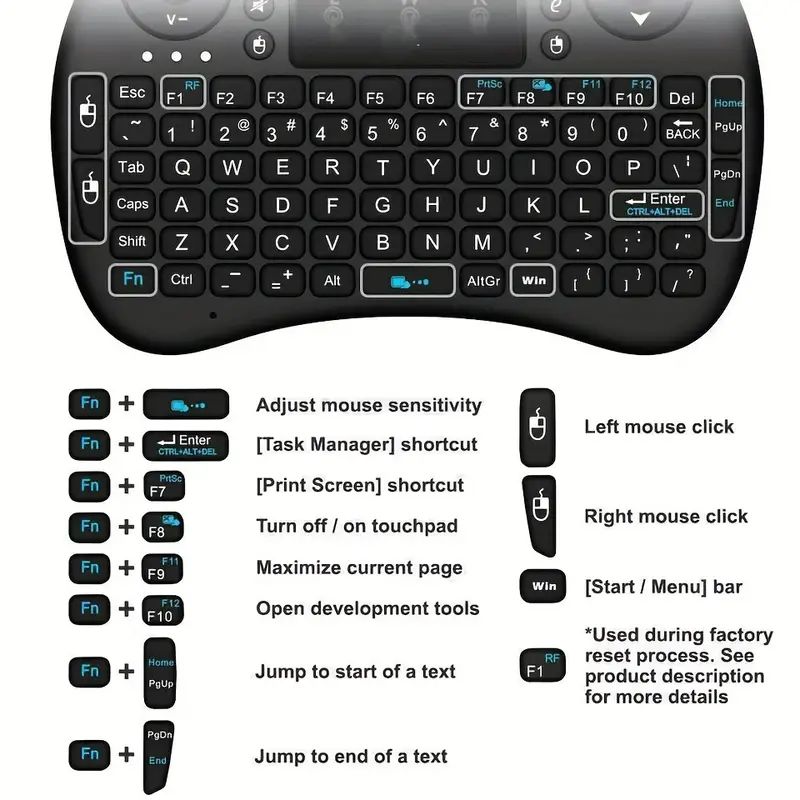 Mini Kablosuz Klavye 2.4 GHz A - Wireless Gaming Mouse incelemesi ve fiyatı