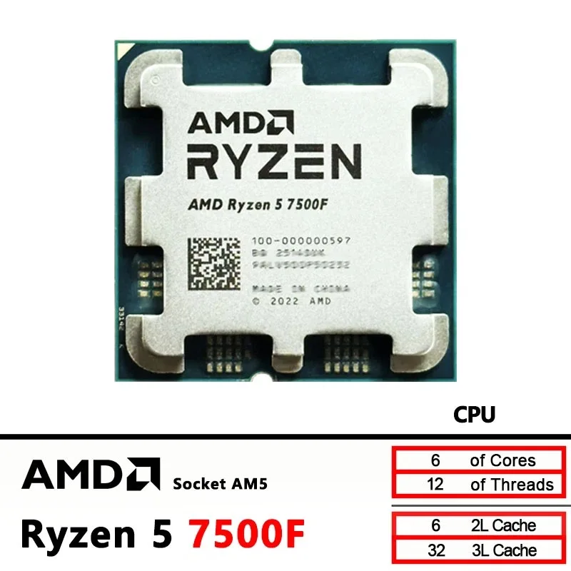 AMD Ryzen 5 7500F 6C12T Masaüs - Pc Gaming Cpu incelemesi ve fiyatı