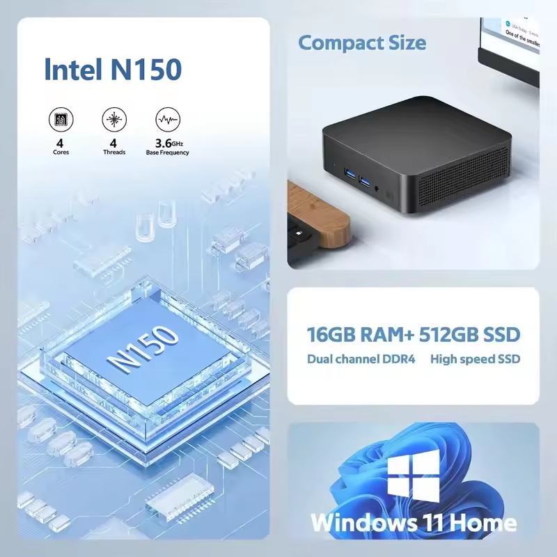 2026 Intel N150 Mini PC Taşına - Pc Gaming Ram 32Gb incelemesi ve fiyatı